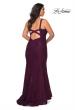 Picture of: Neon Plus SIze Prom Dress with Lace Up Back in Burgundy, Style: 29052, Back Picture
