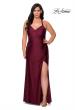 Picture of: Chic Jersey Plus Size Gown with Strappy Back in Burgundy, Style: 29062, Detail Picture 1