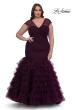 Picture of: Mermaid Curve Prom Dress with Ruffle Skirt in Dark Berry, Style: 32389, Detail Picture 1