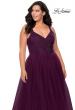 Picture of: Plus Size A-line Prom Gown with Rhinestone Bodice in Burgundy, Style: 29060, Detail Picture 2
