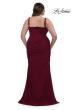 Picture of: Corset Net Jersey Plus Size Dress with V Neck in Dark Berry, Style: 32402, Detail Picture 2