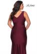Picture of: Simple Jersey Plus Size Gown with Faux Wrap Bodice in Burgundy, Style: 29028, Detail Picture 4