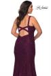 Picture of: Neon Plus SIze Prom Dress with Lace Up Back in Burgundy, Style: 29052, Detail Picture 4