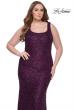 Picture of: Beaded Lace Plus Size Fitted Dress with Square Neckline in Dark Berry, Style: 31605, Detail Picture 5