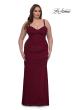Picture of: Corset Net Jersey Plus Size Dress with V Neck in Dark Berry, Style: 32402, Detail Picture 5