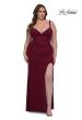 Picture of: Flattering Curve Dress with Corset Top and Ruched Skirt in Dark Berry, Style: 33015, Detail Picture 5