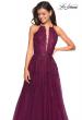 Picture of: Tulle Prom Dress with Lace Bodice and Strappy Back in Burgundy, Style: 27143, Main Picture