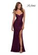 Picture of: Lace Prom Gown With Sheer Bodice and Tie Up Back in Burgundy, Style: 28534, Main Picture