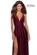 Picture of: Empire Waist Prom Gown with Deep V Neckline in Burgundy, Style: 28547, Main Picture