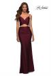 Picture of: Two Piece Jersey Long Prom Dress in Dark Berry, Main Picture