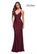 Picture of: Long Jersey Gown with Rhinestones Throughout in Dark Berry, Style 29935, Main Picture