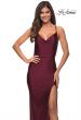 Picture of: Prom Dress Embellished with Jewels and Draped Neckline in Dark Berry, Main Picture