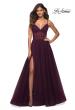 Picture of: Tulle A-line Prom Dress with Corset Sheer Bodice in Dark Berry, Main Picture
