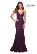 Picture of: Stretch Lace Gown with Flattering Seams at Waist in Dark Berry, Main Picture