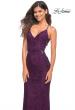 Picture of: Lace Prom Dress with Illusion Embellished Sides in Dark Berry, Main Picture
