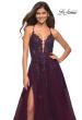 Picture of: Tulle A-line Dress with Jeweled Lace Appliques in Dark Berry, Main Picture