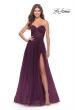 Picture of: Illusion Bodice A-line Gown with Boning and Defined Cups in Dark Berry, Style: 31205, Main Picture