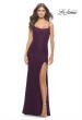 Picture of: Simple Stretch Lace Dress with Slit in Dark Berry, Style: 31259, Main Picture