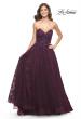 Picture of: A-Line Gown with Lace Lining and Beaded Embellishments in Dark Berry, Style: 31954, Main Picture