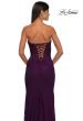 Picture of: Long Lace Prom Dress with Rhinestones and Lace Up Back in Dark Berry, Style: 33069, Detail Picture 8
