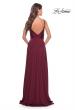 Picture of: Versatile Long Jersey Gown with V and Slit in Dark Berry, Style: 31090, Detail Picture 9