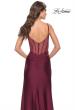 Picture of: Illusion Bodice Dress with Boning and Twist Detail in Dark Berry, Style: 31229, Detail Picture 9