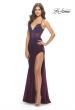 Picture of: Rhinestone Fully Embellished Prom Dress with Sheer Bodice in Dark Berry, Style: 31256, Detail Picture 9