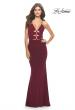Picture of: Unique Cut Out Net Jersey Prom Dress in Dark Berry, Style: 31334, Detail Picture 9