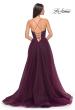 Picture of: Tulle A-Line Gown with Satin Bustier Top in Dark Berry, Style: 32065, Detail Picture 9