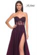 Picture of: A-Line Tulle Ballgown with Lace Illusion Bodice in Dark Berry, Style: 32313, Detail Picture 9