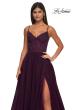 Picture of: Beautiful A-line Tulle Dress with Eyelet Neckline and Lace Top in Dark Berry, Style: 32594, Detail Picture 9