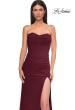 Picture of: Simple Prom Dress with Strapless Sweetheart Top and Lace Up Back in Dark Berry, Style 32990, Detail Picture 9