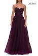 Picture of: Strapless Lace Corset Tulle Gown with Slit in Dark Berry, Style: 33363, Detail Picture 9