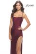 Picture of: Rhinestone Jersey Dress with Strappy Back and High Slit in Dark Berry, Style: 31398, Detail Picture 10