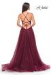 Picture of: A-Line Prom Dress with Sequin Lining and Illusion Top in Dark Berry, Style: 31986, Detail Picture 10