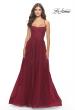 Picture of: A-line Tulle Gown with Floral Embroidery and Pockets in Dark Berry, Style: 31135, Detail Picture 11