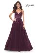 Picture of: A-Line Prom Dress with Illusion Ruched Bodice in Dark Berry, Style: 31457, Detail Picture 11