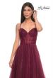 Picture of: A-Line Prom Dress with Sequin Lining and Illusion Top in Dark Berry, Style: 31986, Detail Picture 11