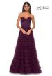 Picture of: A-Line Ruffle Tulle Prom Dress with Sweetheart Top in Dark Berry, Style: 32283, Detail Picture 12