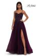 Picture of: Lace and Tulle A-line Prom Dress with High Slit in Dark Berry, Style: 32646, Detail Picture 12