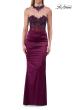 Picture of: Beaded High Neck Lace-Up Jersey Gown in Dark Berry, Style: 33696, Detail Picture 12