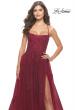 Picture of: A-line Tulle Gown with Floral Embroidery and Pockets in Dark Berry, Style: 31135, Detail Picture 13