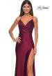 Picture of: Drape Neckline Jeweled Jersey Prom Dress with High Slit in Dark Berry, Style: 31221, Detail Picture 13