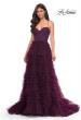 Picture of: Ruffle Tulle A-Line Dress with Satin Bustier Top in Purple, Style: 32071, Detail Picture 13