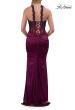 Picture of: Beaded High Neck Lace-Up Jersey Gown in Dark Berry, Style: 33696, Detail Picture 13