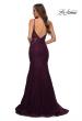 Picture of: Long Mermaid Lace Dress with Back Rhinestone Detail in Dark Berry, Style: 28355, Detail Picture 14