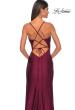 Picture of: Drape Neckline Jeweled Jersey Prom Dress with High Slit in Dark Berry, Style: 31221, Detail Picture 14
