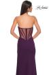 Picture of: Chic Jersey Dress with Asymmetrical Neckline and Sheer Back in Dark Berry, Style 32849, Detail Picture 14