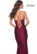 Picture of: Ruched Jersey Dress with Illusion Corset Lace Top in Purple, Style: 31857, Detail Picture 15