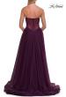 Picture of: Strapless Corset Gown with Tulle Skirt and High Slit in Dark Berry, Style: 33491, Detail Picture 15